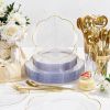 EI 180pcs Clear and Gold Plastic Plates with Plastic Silverware,Dinnerware Plate Set for Party