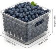 Transparent PET Fruit Draining and Washing colander food storage boxes plastic cookie containers refrigerator organizers (2, Square)