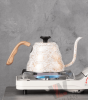 Hand-Boiled Coffee Pot-Milk/Tea Hot Water Pot with 8-Minute Boiling Time. Features: 0.35mm-thick body, 1L capacity, compatible with induction, ceramic