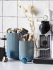 Utensil Holder for Kitchen Counter, 7.3"+5.4" Fluted Ceramic Utensil Crock Organizer for Countertop, Heavy Large Holder for Spatulas, Spoons, Set of 2