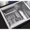 Adjustable Immersion Sink Dish Drying Rack With Stainless Steel Drain Basket - Portable And Retractable Space-Saving Fruit And Vegetable Solution(UPS/