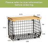 Stackable Fruit Baskets with Bamboo Lid: 3 Pack Hanging Fruit Basket for Kitchen Counter