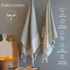 Turkish Hand Towels Set of 2 | 100% Cotton Kitchen and Bathroom Hand Towels Decorative Hand Towels for Bath Guest Face Hair Tea Dishcloth 40”x18 inch